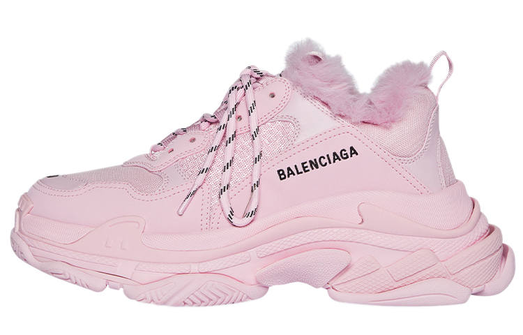 Balenciaga Triple S Fake Fur Pink Women's