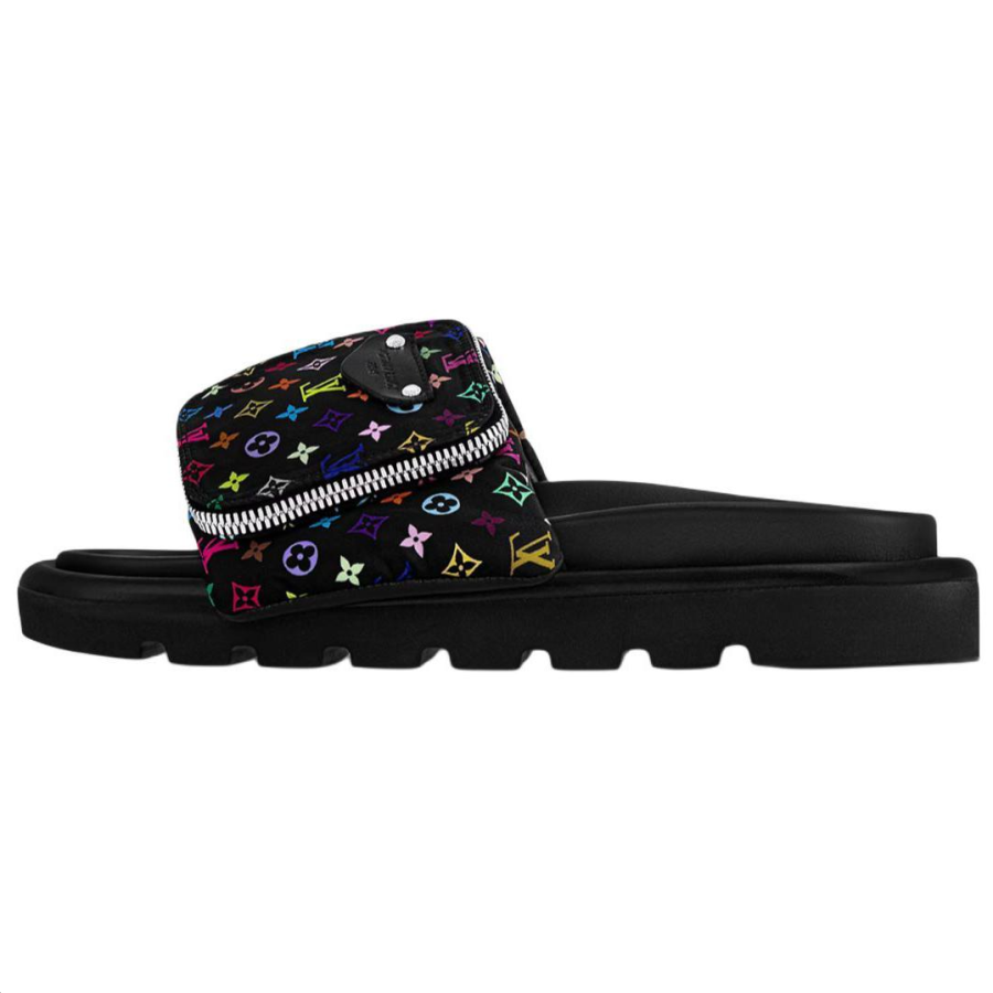 LOUIS VUITTON x Takashi Murakami Slide Slippers Women's Black