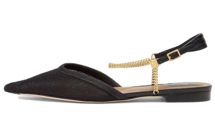 FENDI Colibrì Lite Nylon One Strap Sandals 10cm Women's Black