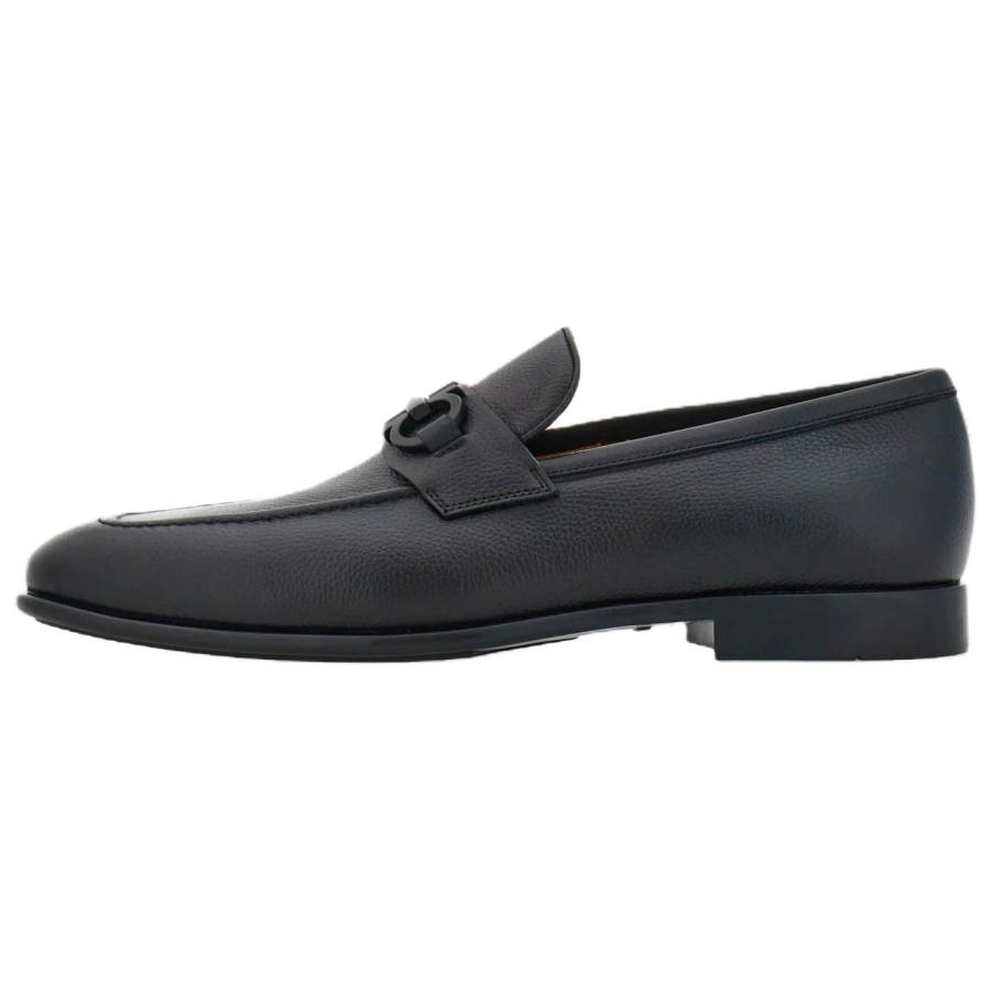Ferragamo FERRAGAMO Cow Leather Loafers Men's Black