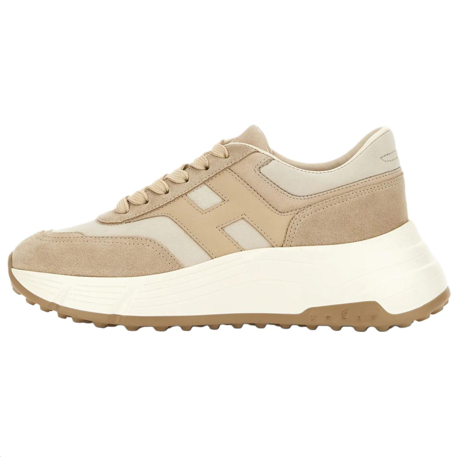 HOGAN Hi Fi Leather Low top Casual Shoes Women's Ivory Beige