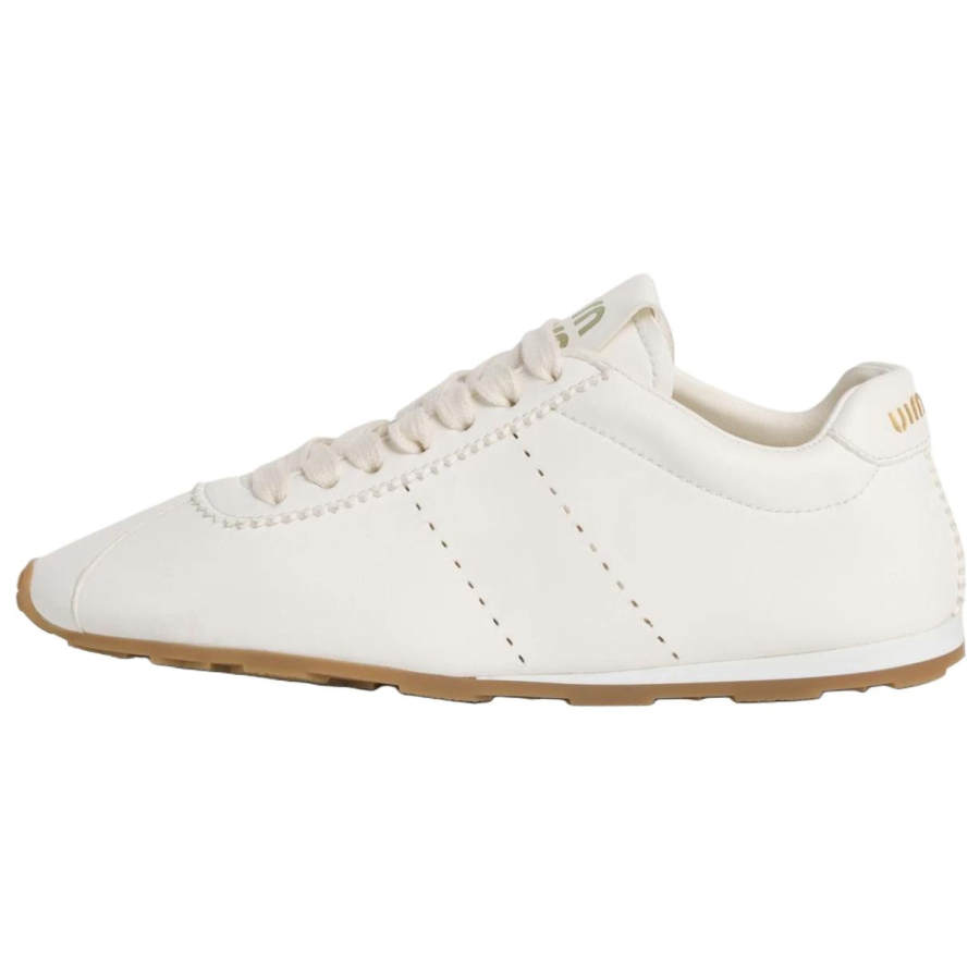 MIU MIU Plume Leather Low top Casual Shoes Women's Ivory