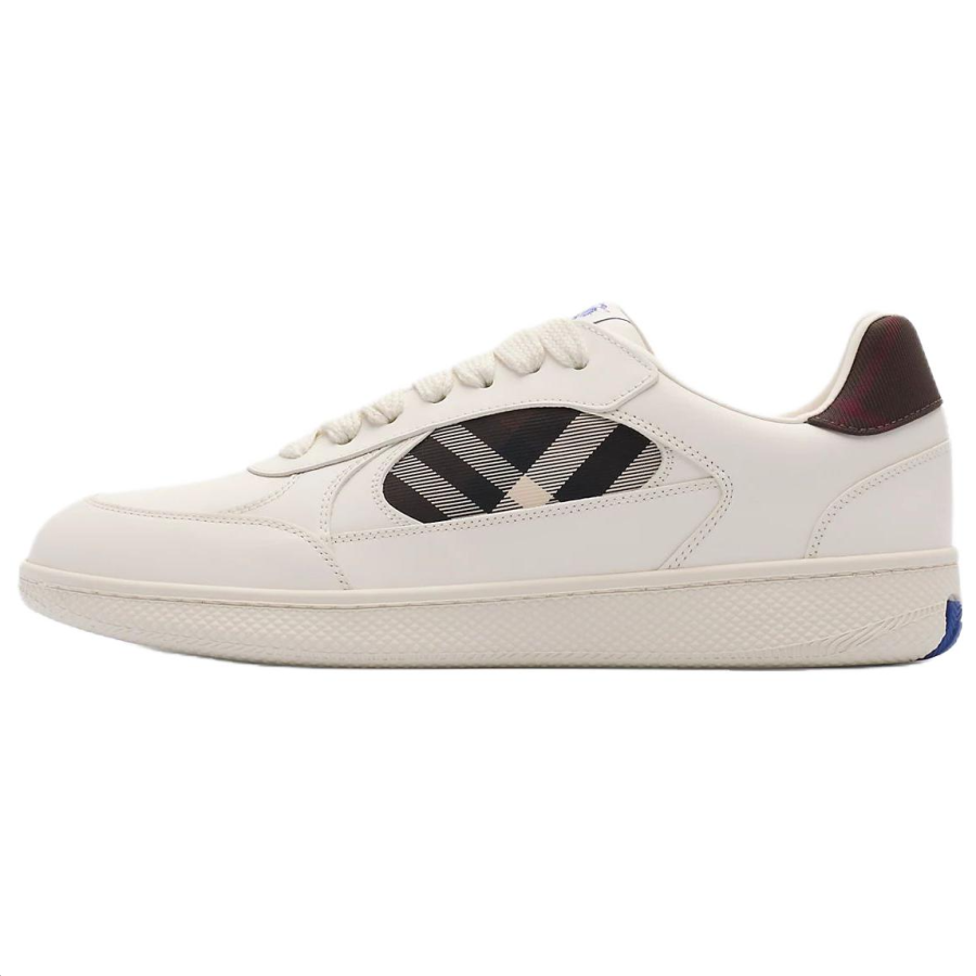 Burberry Terrace Low top Skateboard Shoes Men's Cotton Beige & Red Brown & Dark Brown