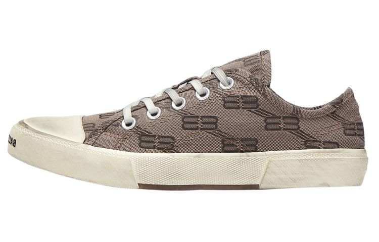 Balenciaga Paris Low Top Bb Monogram Dark Beige Brown Women's