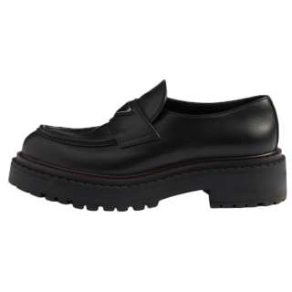 PRADA Leather Loafers 6cm Men's Black