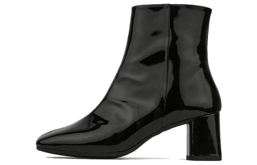 Repetto Phoebe Patent Leather Ankle Boots 6CM Women's Black