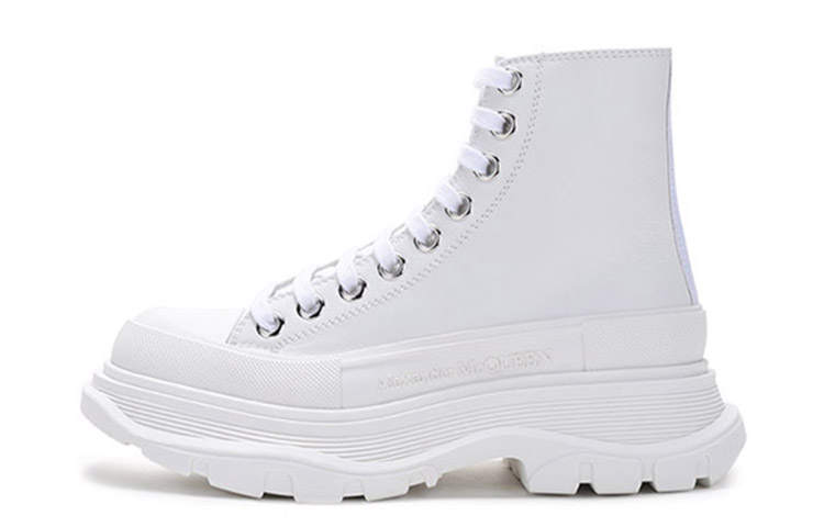 Alexander McQueen Tread Slick Fashion Platform Shoes Women's White