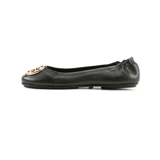 TORY BURCH Minnie Travel Ballet Flats Perfect Black Gold Women's