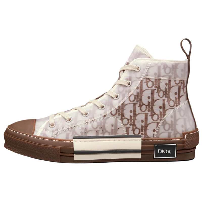 DIOR DIOR B23 High Top Coffee White DIOR Oblique
