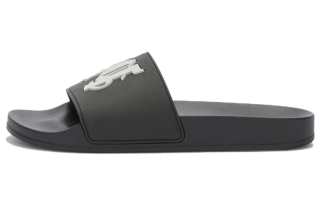 PALM ANGELS Pa Monogram Pool Slides Black Light Grey