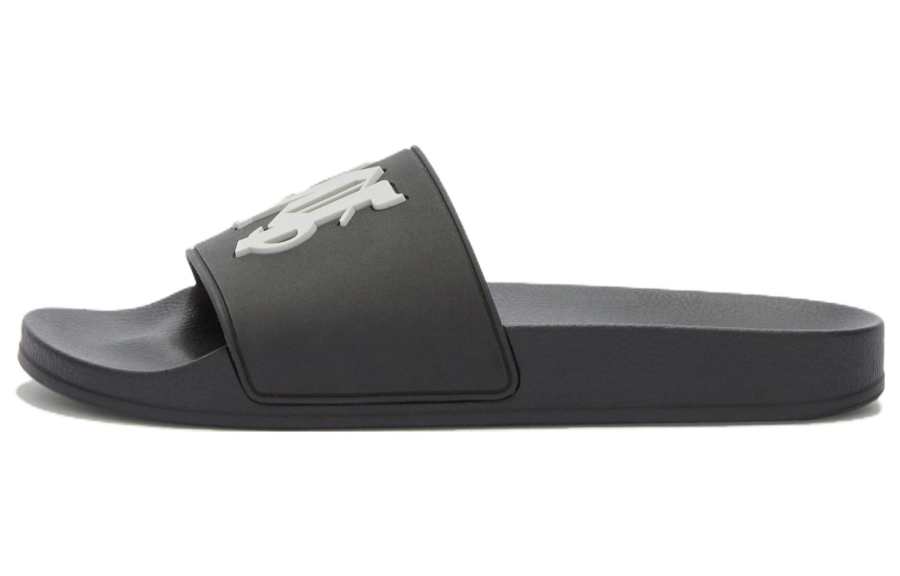PALM ANGELS Pa Monogram Pool Slides Black Light Grey