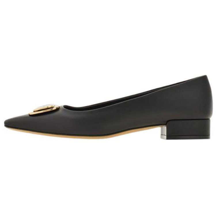 FERRAGAMO Vara Calfskin Casual Shoes Women's Black