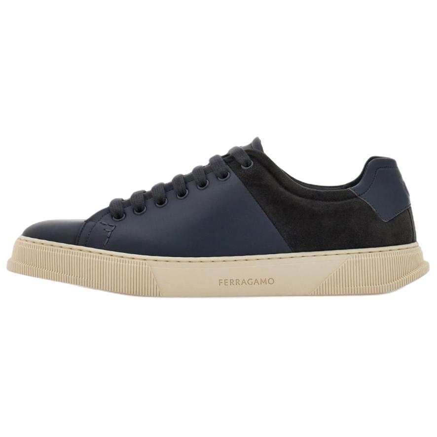 FERRAGAMO Leather Low top Skateboard Shoes Men's Dark Gray
