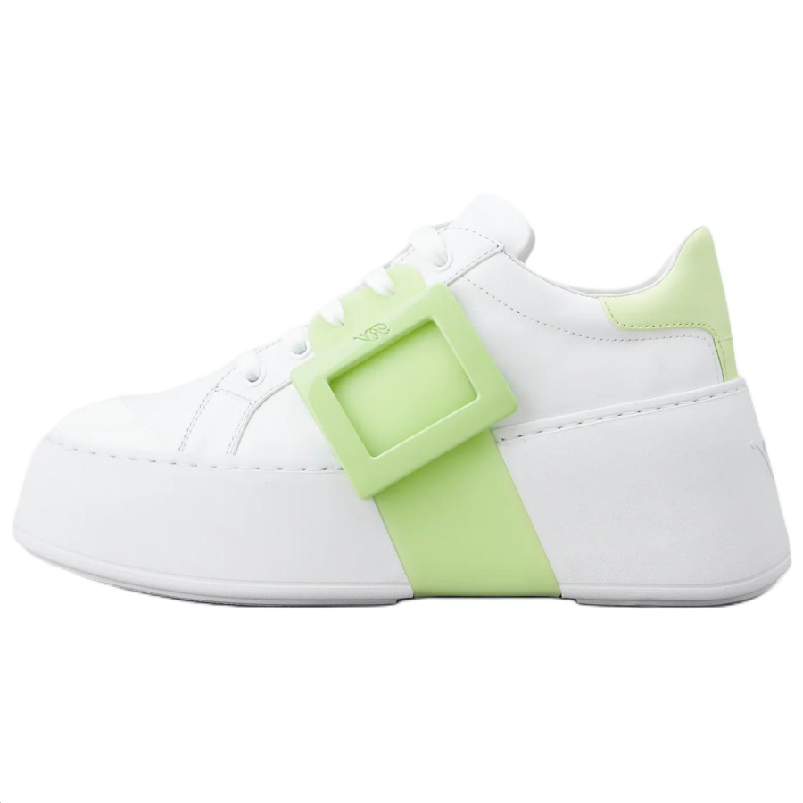 Roger Vivier Viv' Skate Leather Low top Casual Shoes Women's White