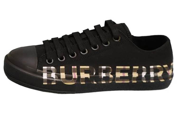 Burberry Low top Canvas Shoes Men's Pure Black