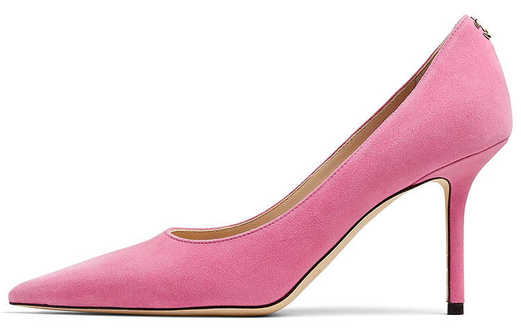 Jimmy Choo LOVE Suede Slim Heel High Heels Women's Candy Pink