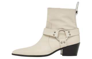 OPENyy Leather Ankle Boots Women's White
