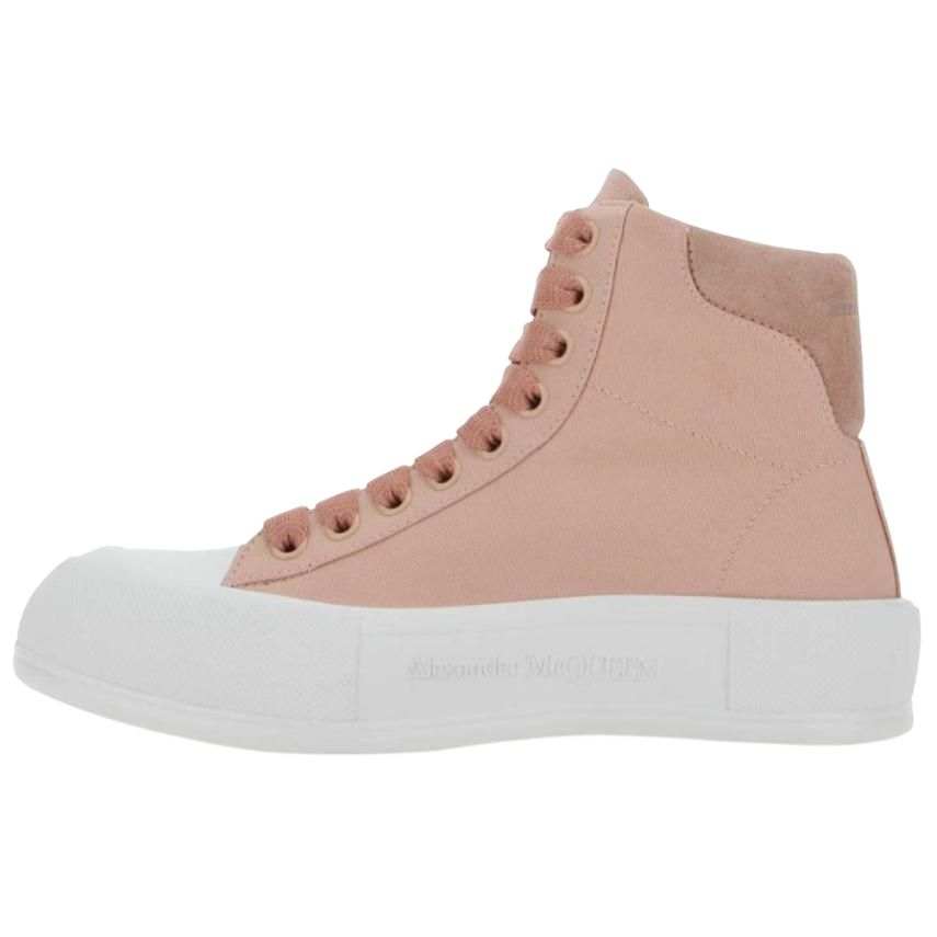 Alexander McQueen Deck High top Stylish Skateboarding Shoes Women's Pink