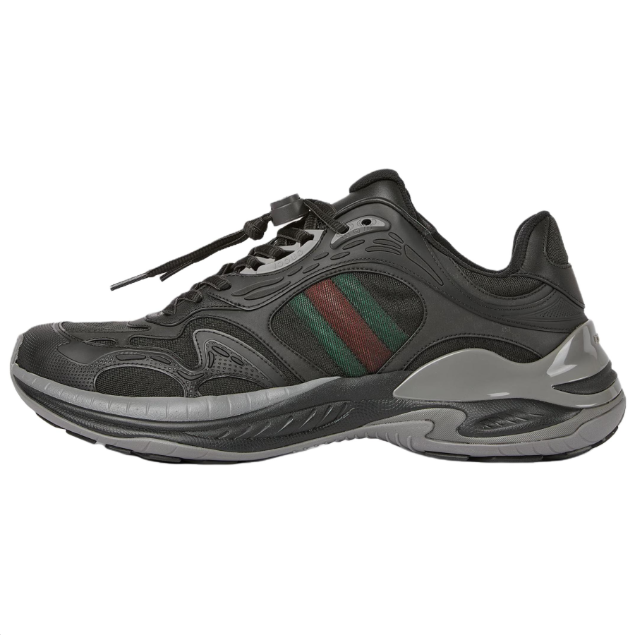 GUCCI 2.0 Mesh, Leather Low top Casual Shoes Men's Gray