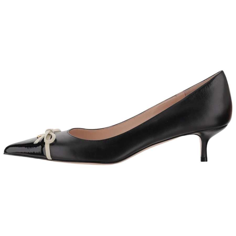 Valentino Leather Slim Heel High Heels 5.5cm Women's Black