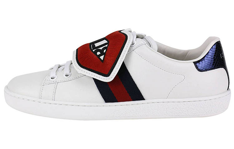 GUCCI ACE Cow Leather Casual Stylish Skateboarding Shoes Women's White