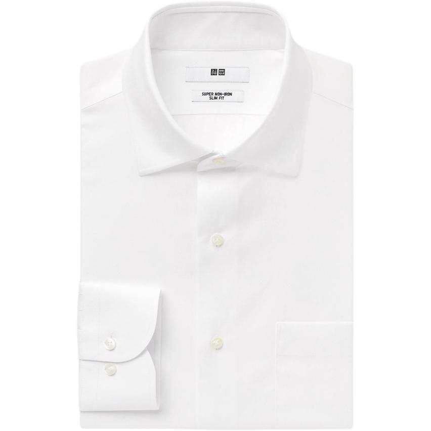UNIQLO Shirts Men's White Lapel Moderate