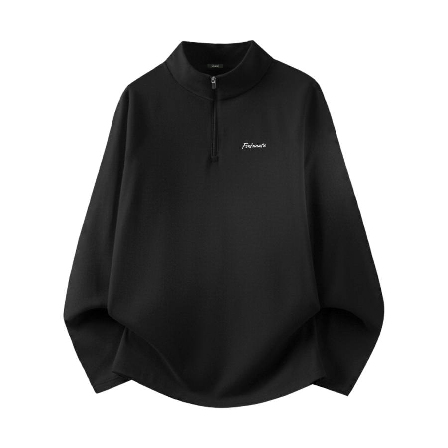 MINISO T Shirts Unisex Stand Collar Thickened And Fleece Lined Heavyweight