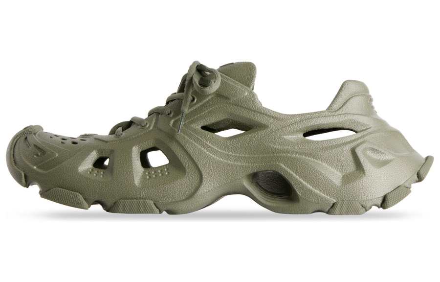 Balenciaga Hd Lace Up Cut Out Sneakers 'Olive Green'