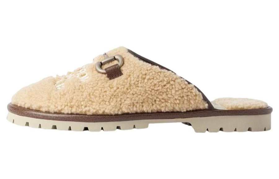 GUCCI X The North Face Slippers Beige Wool