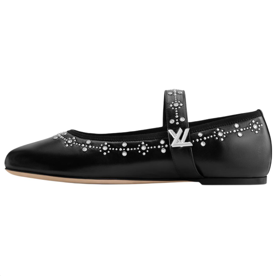 LOUIS VUITTON Romy Flat Mary Jane Shoes Women's Black