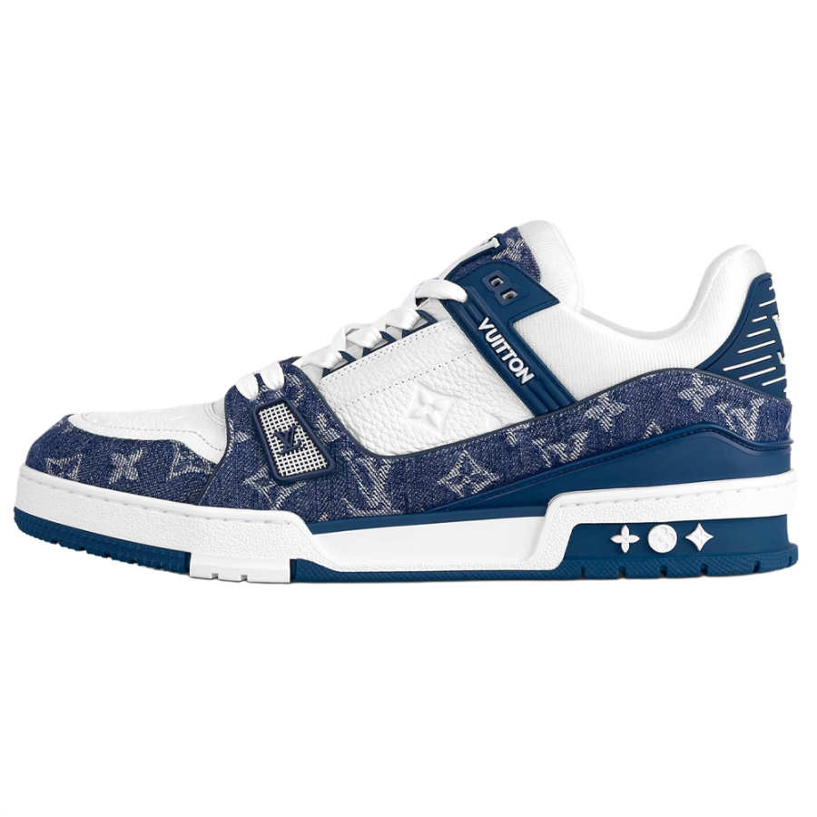LOUIS VUITTON Trainer Denim Low top Skateboard Shoes Unisex Blue White