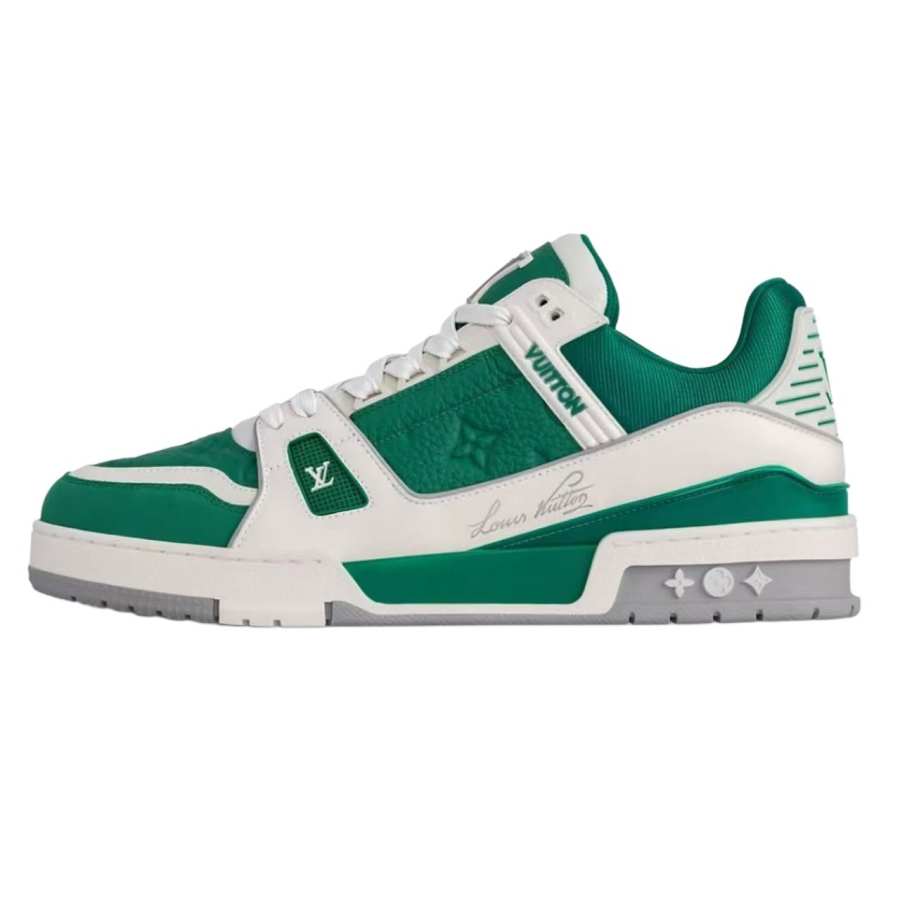 LOUIS VUITTON Trainer Cow Leather Low top Skateboard Shoes Men's Green