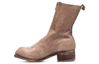 GUIDI Leather Ankle Boots Women's Milk Tea