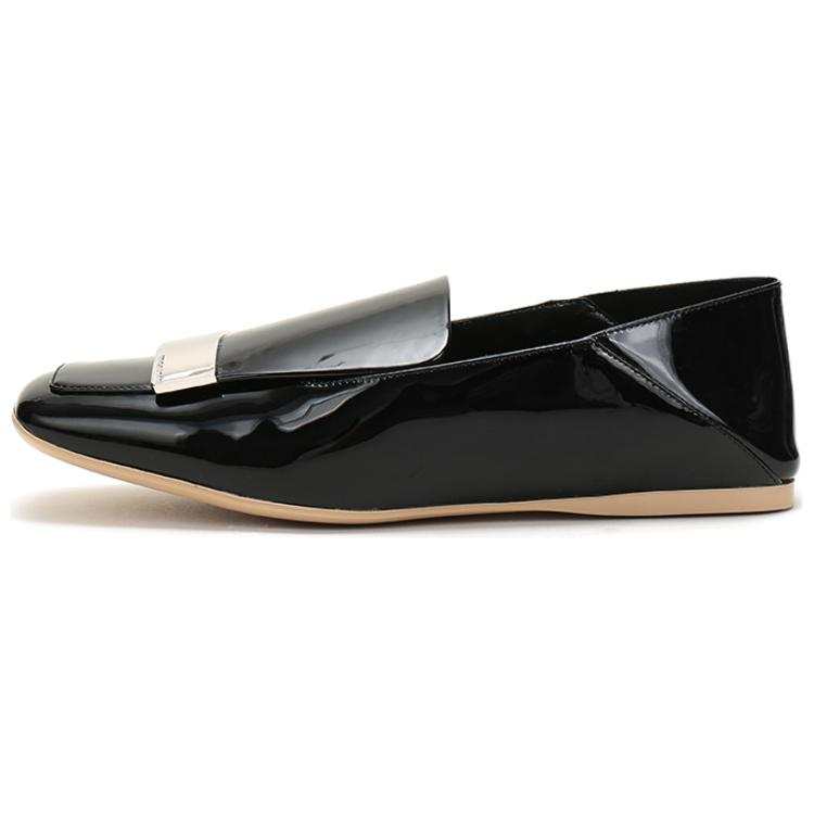 SERGIO ROSSI Leather Casual Shoes 1CM Women's Black