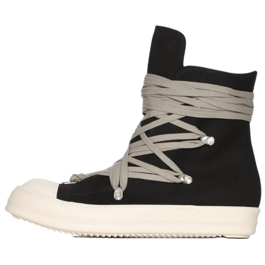Rick Owens DRKSHDW Megalace High top Canvas Shoes Men's Black