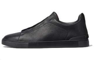 Ermenegildo Zegna Leather Low top Skateboard Shoes Men's Black