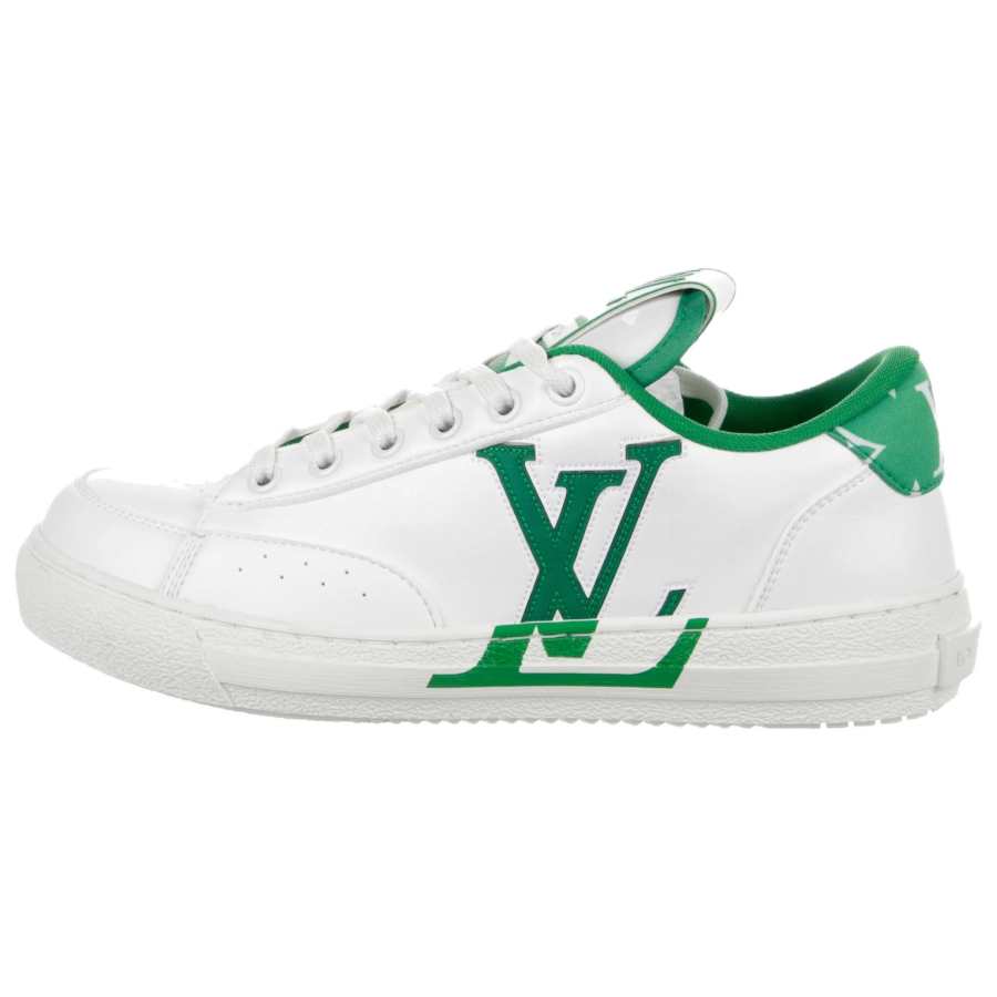 LOUIS VUITTON Charlie Leather Low top Stylish Skateboarding Shoes Men's White Green