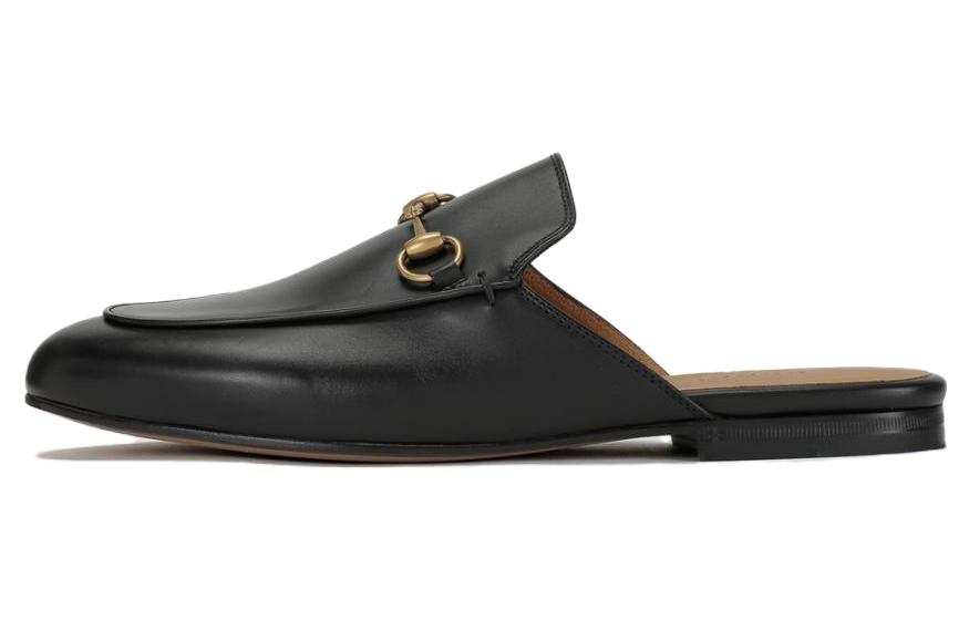 GUCCI Princetown Slipper Black Leather Women's