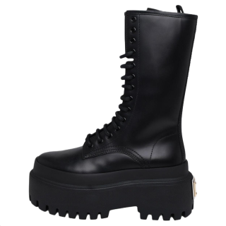 Dolce & Gabbana Anfibio Calfskin Knee high Boots Women's Black