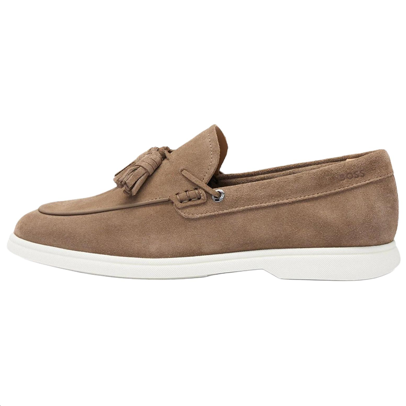 HUGO BOSS Cow Split Leather Loafers Men's Brown