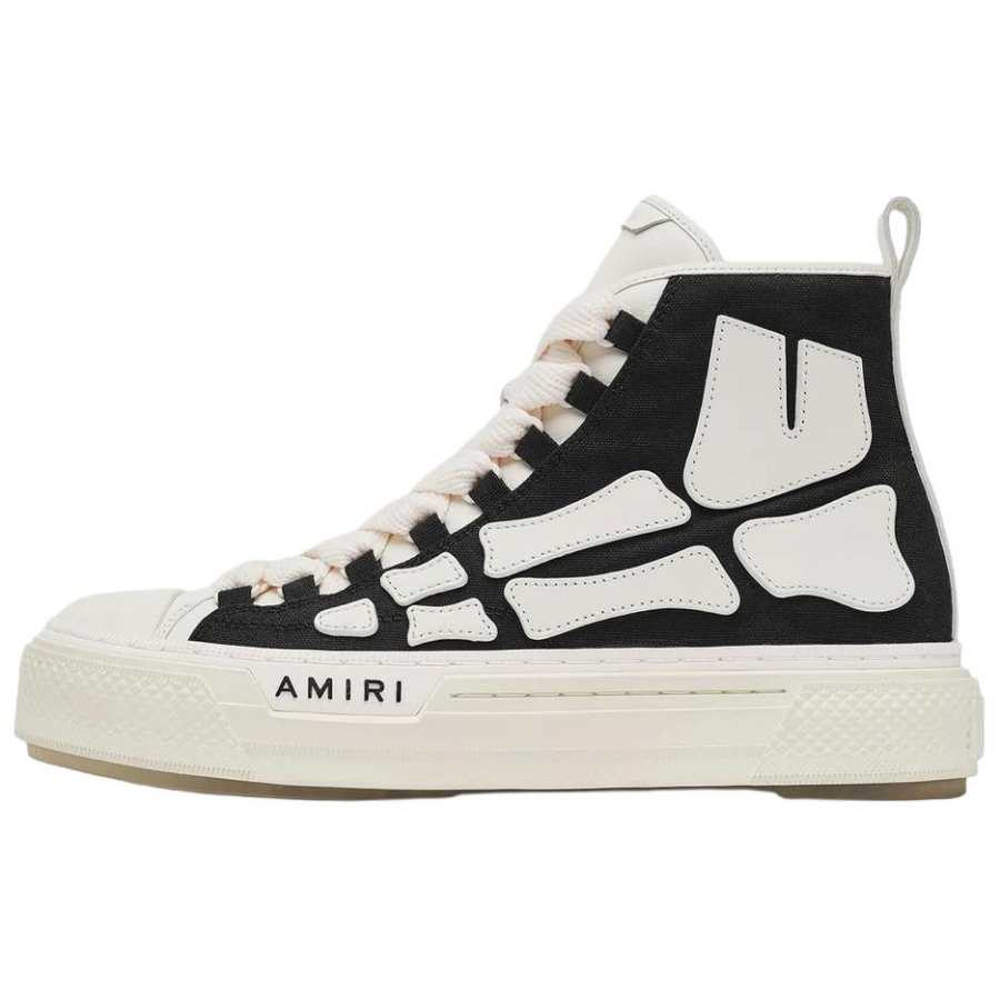 AMIRI SKEL COURT HI High top Canvas Shoes Men's Black White