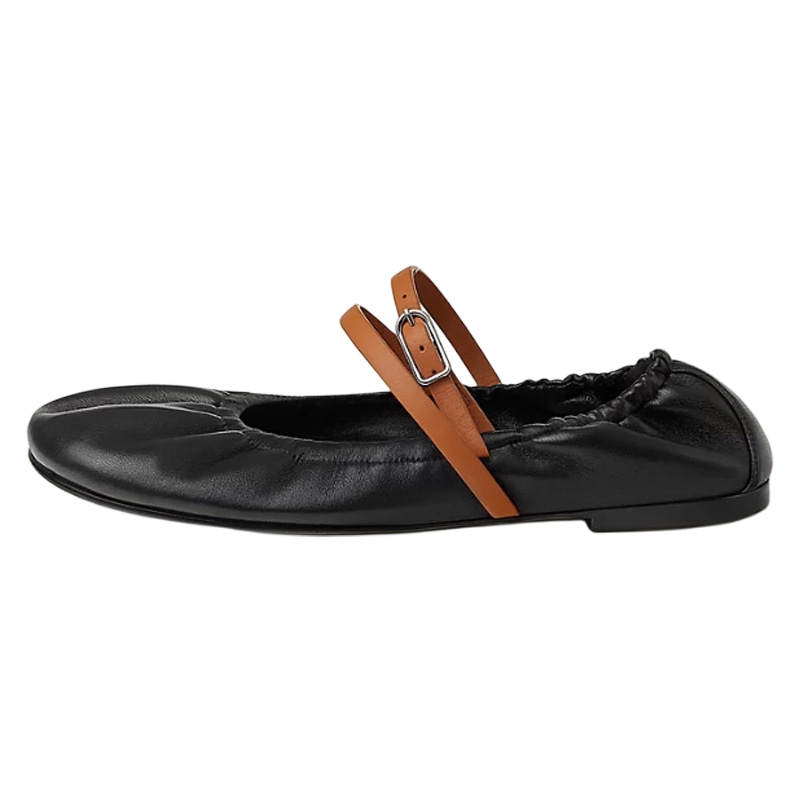 HERMES Jolly Mary Jane Shoes Women's Black