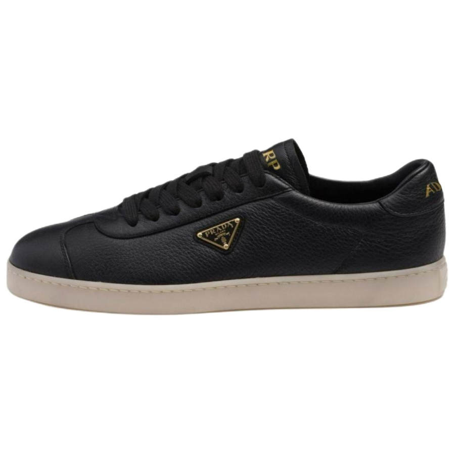 PRADA PRADA Triangle-logo Leather Sneakers