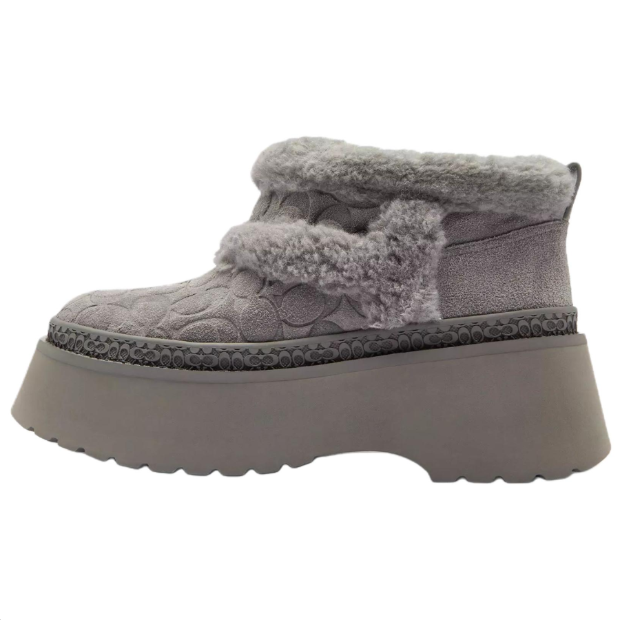 COACH Christina Sheepskin Snow Boots Women's Gray