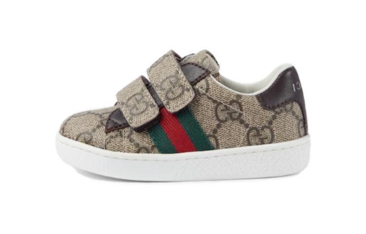 GUCCI ACE Low top Toddler Shoes Brown Infant And Toddler