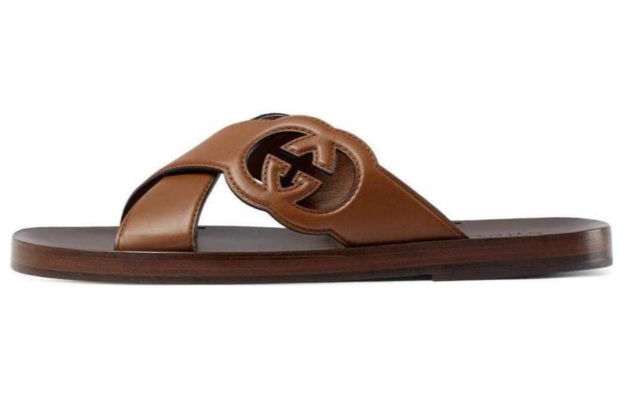 GUCCI Gucci Interlocking G Slide Sandal 'Brown'