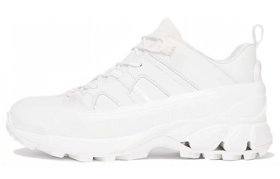 Burberry Arthur Cow Leather Cushioning Lightweight Height Increasing Low top Casual Shoes Women's White