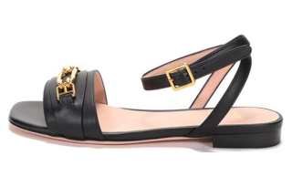 BALLY Leather One Strap Sandals Women's Black