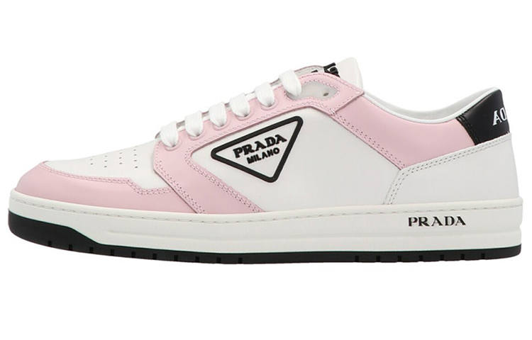 PRADA District Low top Stylish Skateboarding Shoes Women's White Pink
