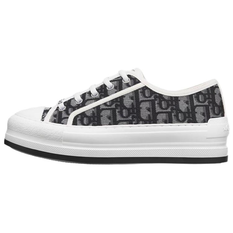 DIOR Walk'n'Dior Low top Canvas Shoes 4.5cm Women's Dark Gray